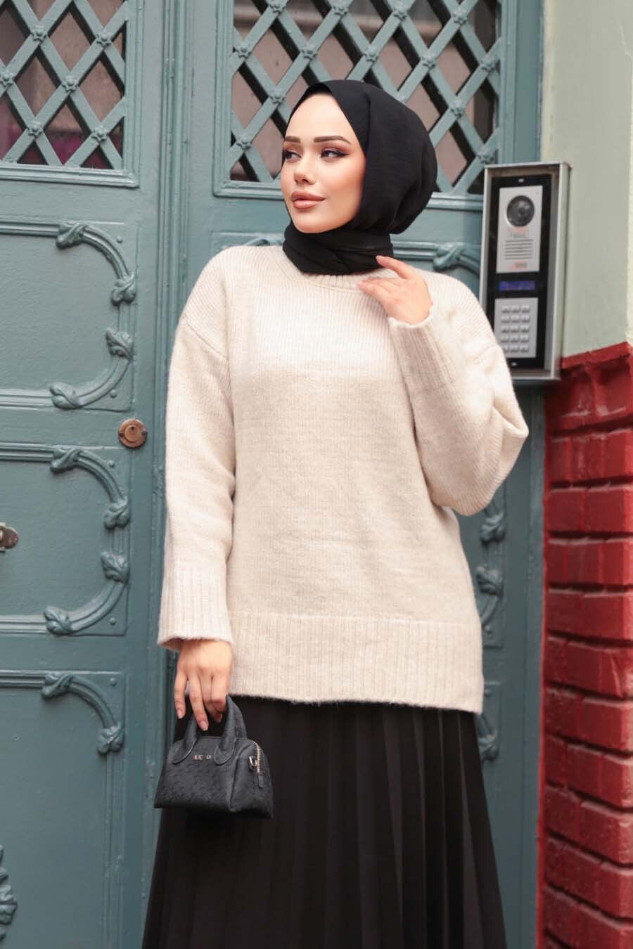 Wool Oversized Tunic - Cream