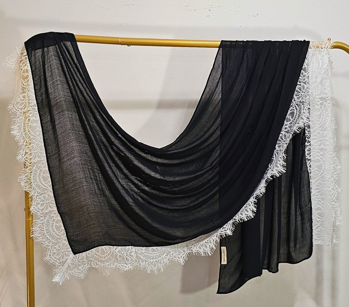 Premium Bamboo Modal with Lace - Black