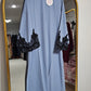 Lace Sleeve Abaya - Blue