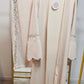 Embroidered Floral Boarder Abaya with Matching Hijab - Cream