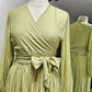 Wrap Side-Tie 2pc Set - Pale Lime Green