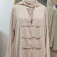 Fancy Elegant Open Abaya - Cream