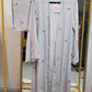 Floral Embroidered Chiffon Abaya with Matching Hijab - Gray