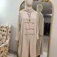 Fancy Elegant Open Abaya - Cream