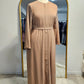 Ombre Sparkle Sleeve Abaya - Tan
