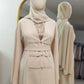 Fancy Elegant Open Abaya - Cream