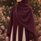 Coloblock Flowy Umbrella Abaya - Maroon