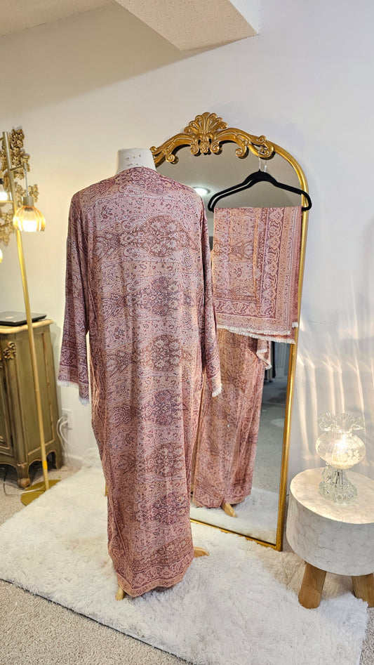 Pashmina Cashmere Abaya  - Soft Pink