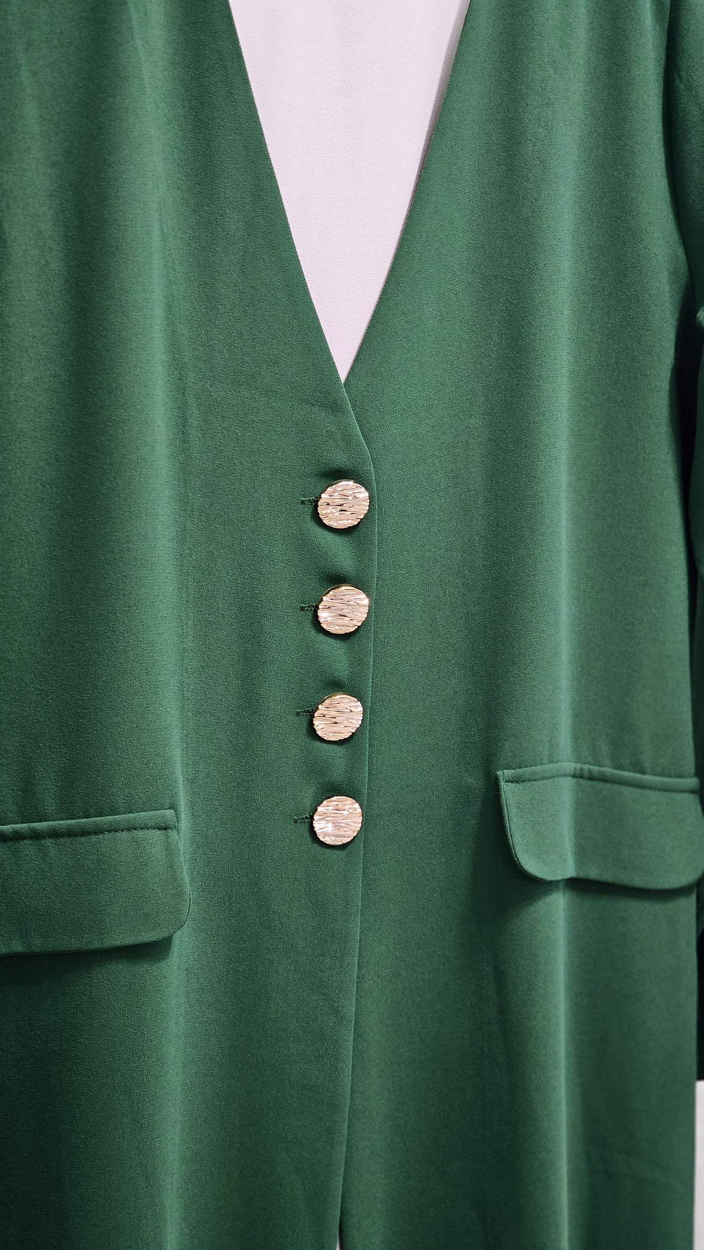 Gold Button Long 3 Pc Set - Green