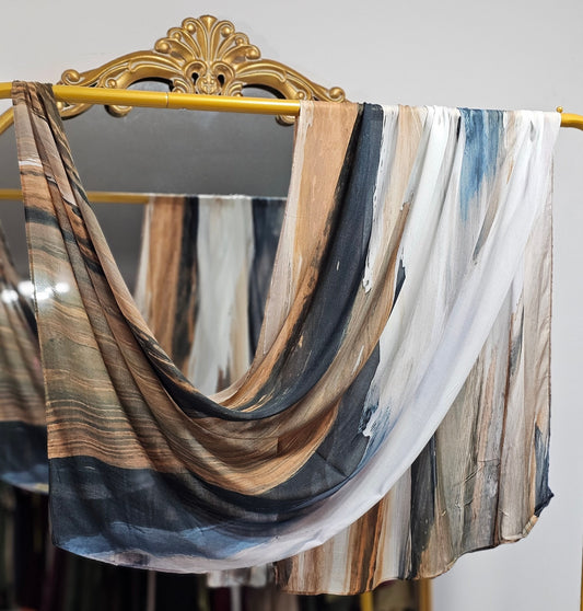 Premium Printed Bamboo Modal Hijab - Sand Dunes