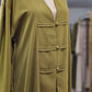 Fancy Elegant Open Abaya - Mustard Green
