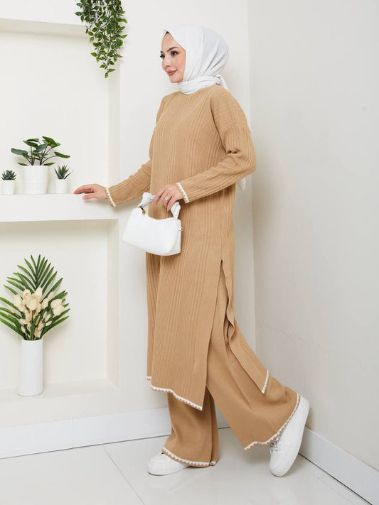 Midi Wool 2-pc Set - Tan