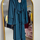 Layered Chiffon Abaya- Teal