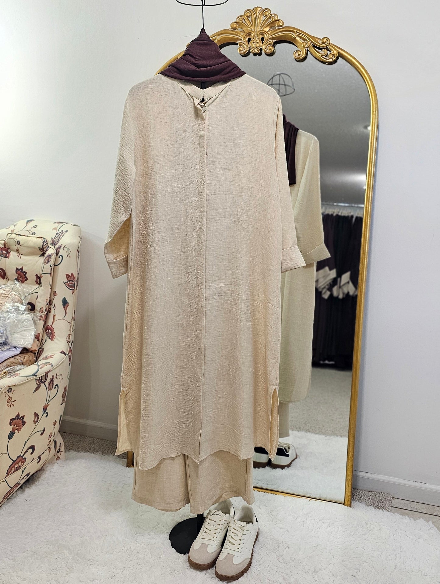 Linen Look-A-Like Elegant 2 pc Set