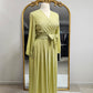 Wrap Side-Tie 2pc Set - Pale Lime Green