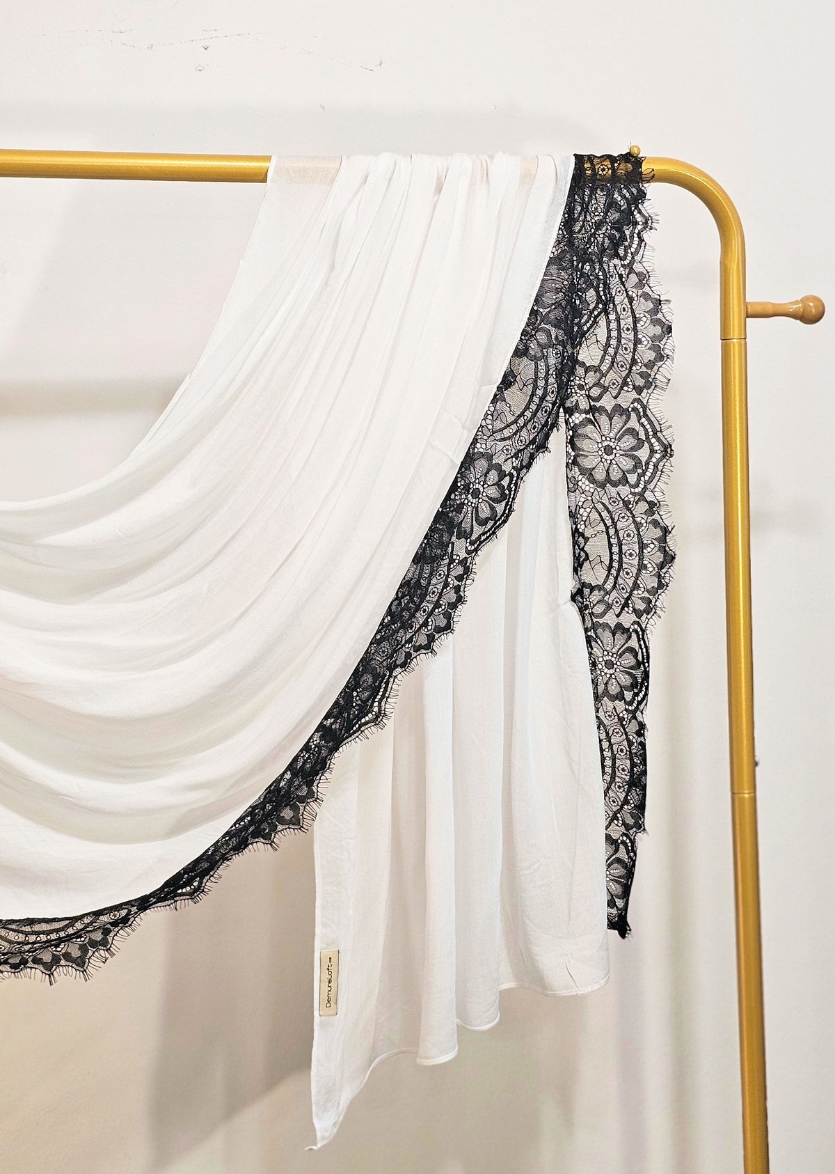 Premium Bamboo Modal with Lace - White