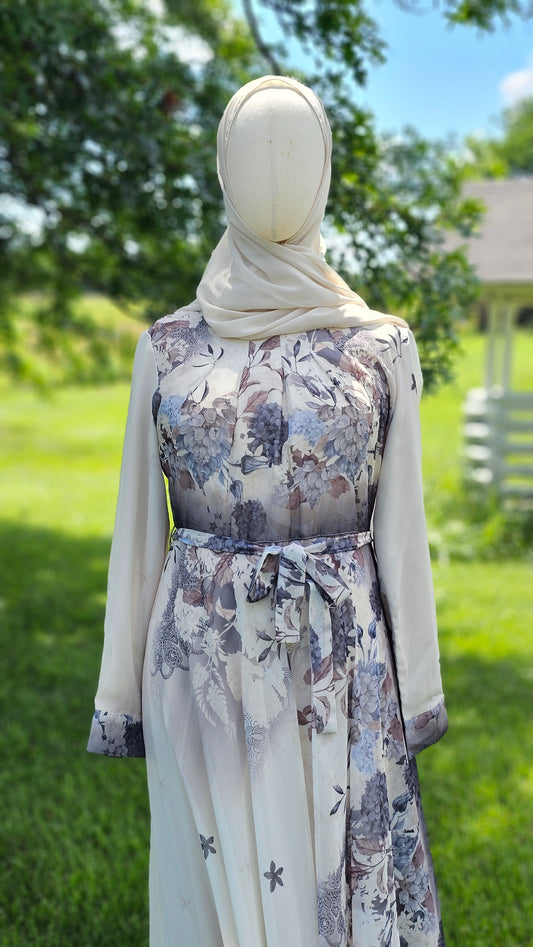 Fully Lined Chiffon Floral Dress
