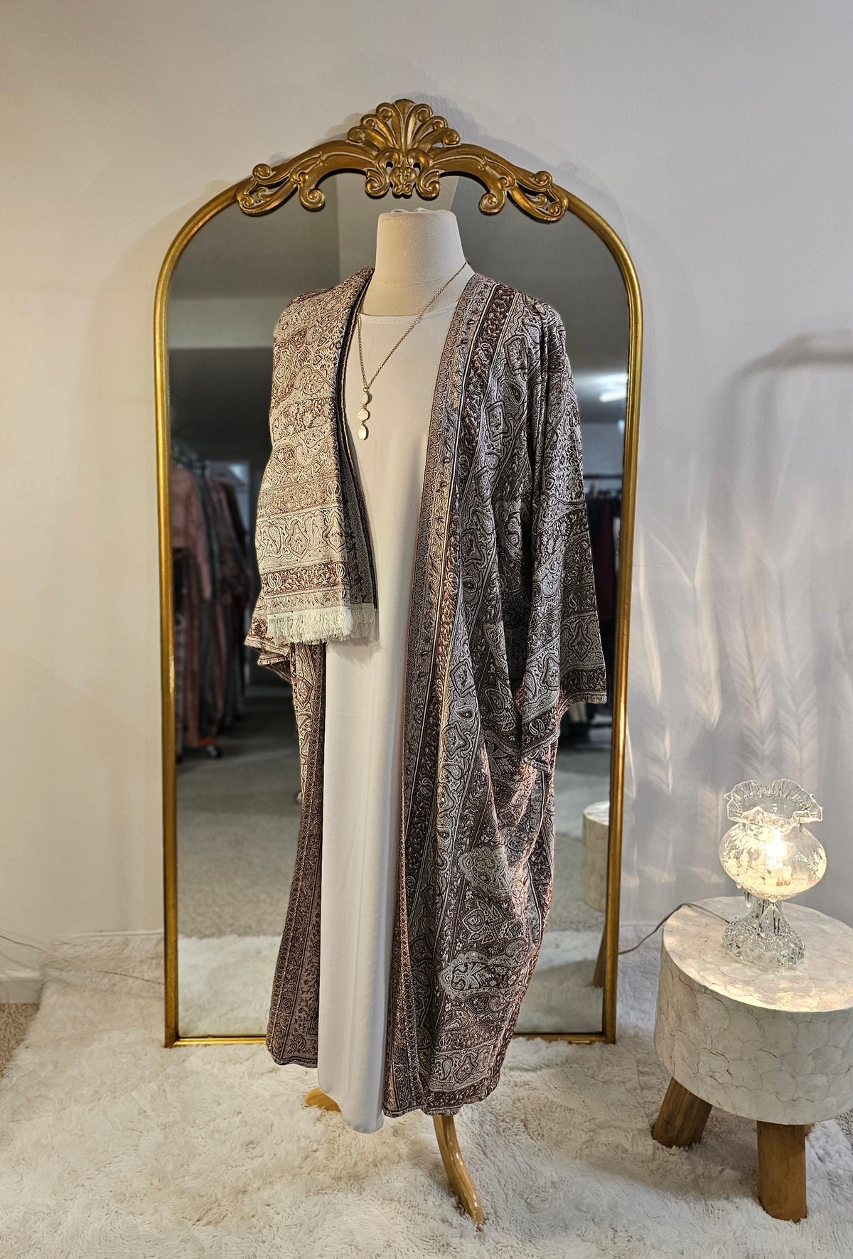 Pashmina Abaya 3 PC - Brown