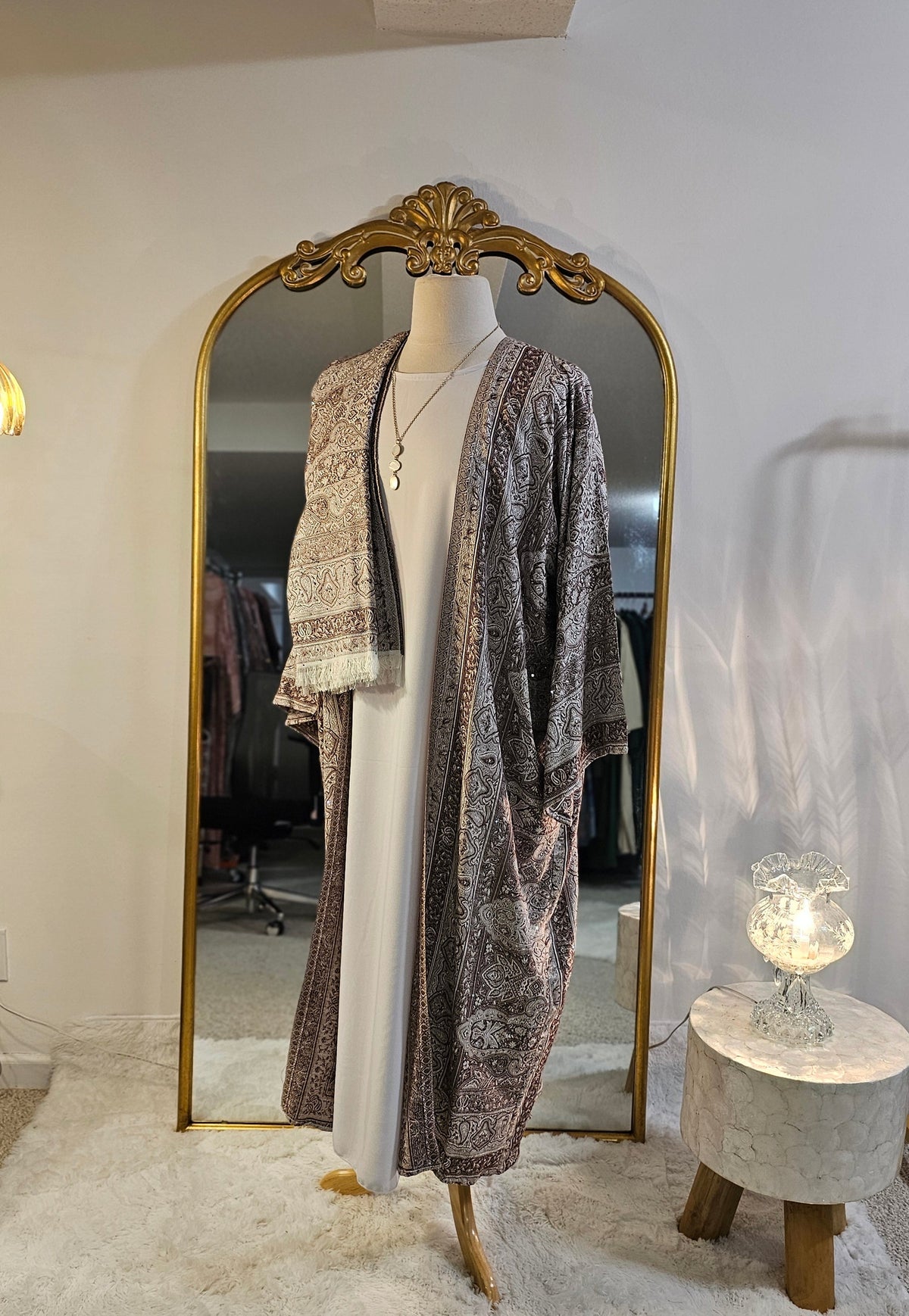 Pashmina Abaya 3 PC - Brown