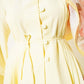 Pleated Buttoned Shirt 2pc Skirt Set - Yellow