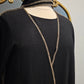 Crinkle Stitched 3 PC Abaya - Black