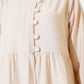 Maxi Half-Buttoned 2pc Set - Cream