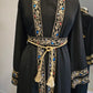 Embroidered calligraphy 3 PC kaftan Dress - Black