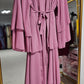 Layered Chiffon Abaya - Pink