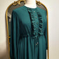 Ruffle Drawstring Maxi Dress - Teal