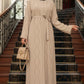 Wavy Crystal Abaya - Happy Beige