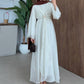 Faux Wrap Gold Brooch Maxi Dress - White