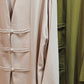 Fancy Elegant Open Abaya - Cream