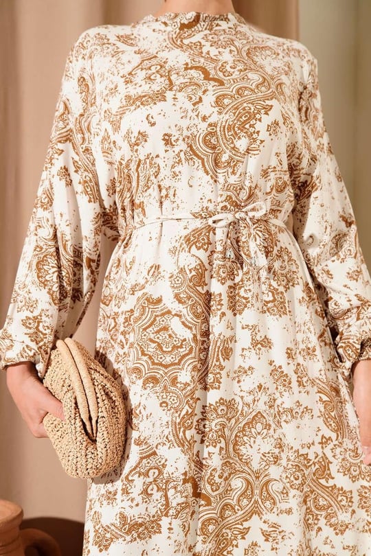Patterned Brown Dress