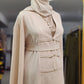 Fancy Elegant Open Abaya - Cream