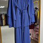 Layered Chiffon Abaya - Blue