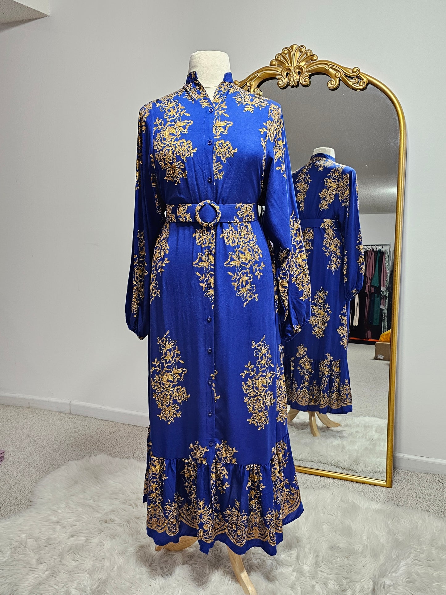 Cotton Maxi dress - Royal Blue