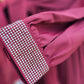Pleated Maxi Dress with Sparkle Sleeves - Maroon