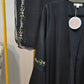 Embroidered Floral Boarder Abaya with Matching Hijab - Black