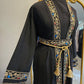 Embroidered calligraphy 3 PC kaftan Dress - Black