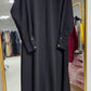 Half Pleated Dress/Abaya - Black