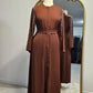 Ombre Sparkle Sleeve Abaya - Warm Brown