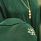 Delicate Floral Embroidered 2 PC Abaya - Rich Green