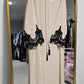 Lace Sleeve Abaya - Cream