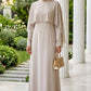 Ivory Sparkle Cape Maxi Dress