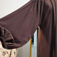 Medina Silk Abaya with Matching Attached Hijab - Brown