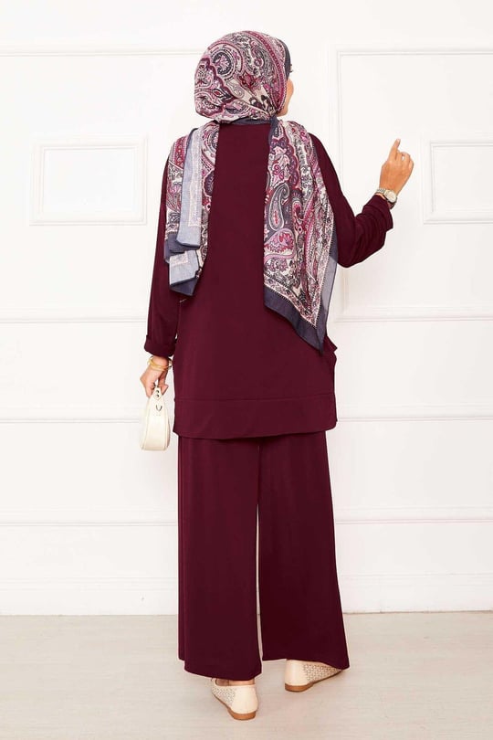 Comfy Casual 2pc Set w/ Pockets - Maroon
