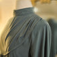 Asymmetrical Overlay Ruched Sleeve Abaya - Dusty Sage