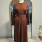 Ombre Sparkle Sleeve Abaya - Warm Brown