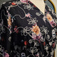 Tiered Floral Faux Wrap Dress - Black