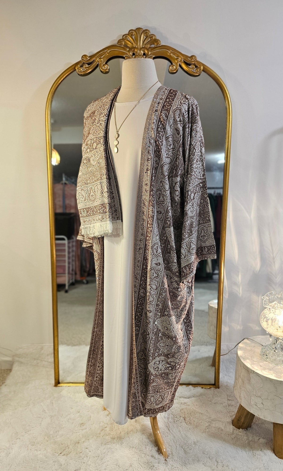 Pashmina Abaya 3 PC - Brown
